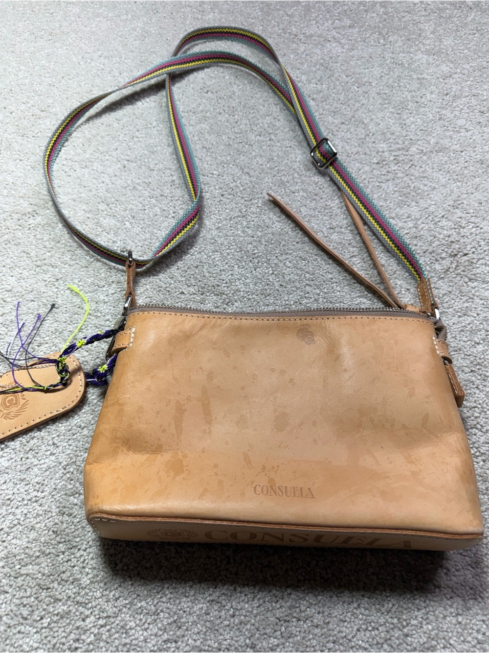 Consuela Crossbody Tan Leather Crossbody Bag